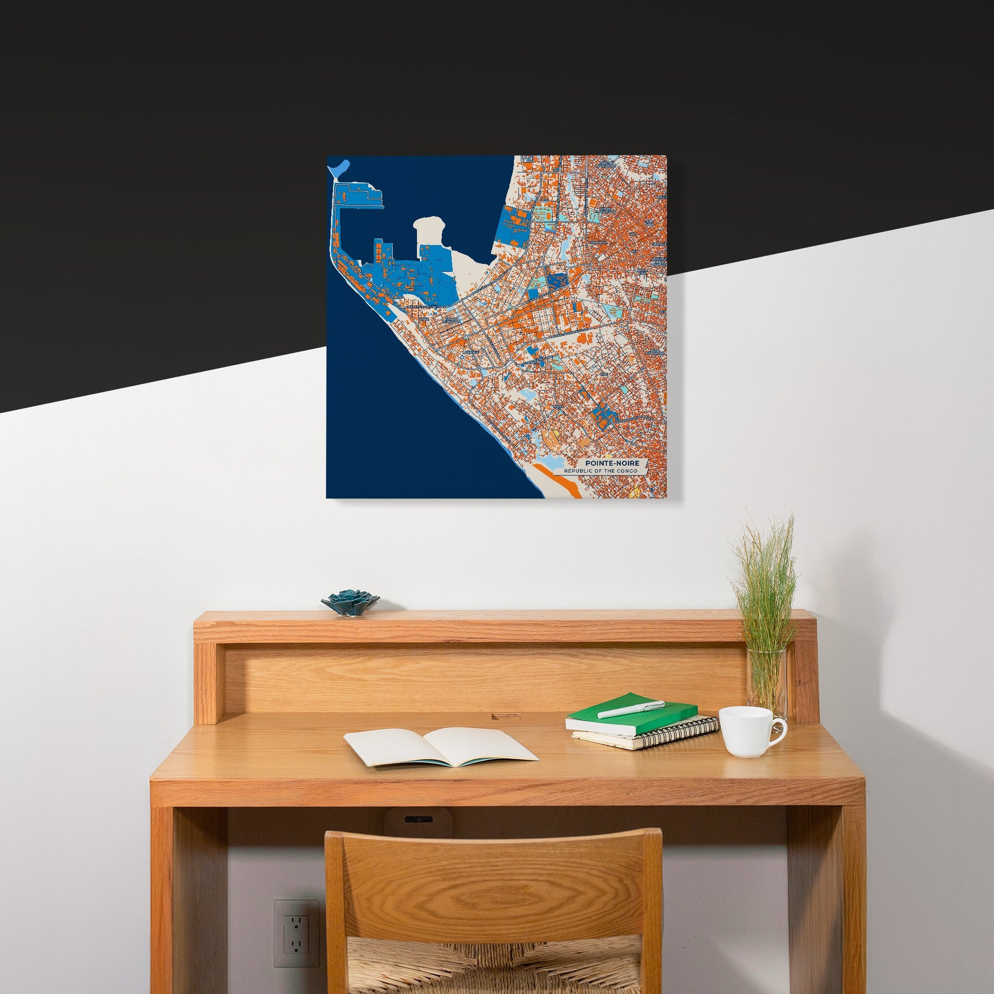 Pointe-Noire Republic Of The Congo Colorful City Map Canvas Print Scene