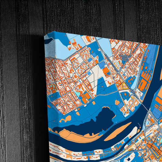 Poissy France Colorful City Map Canvas Print Detail