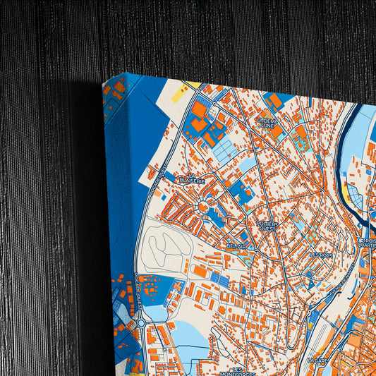 Poitiers France Colorful City Map Canvas Print Detail