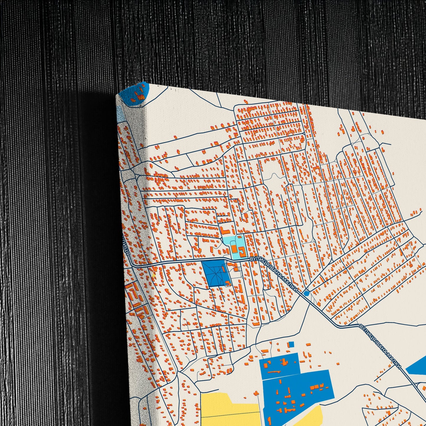 Покров Ukraine Colorful City Map Canvas Print Detail