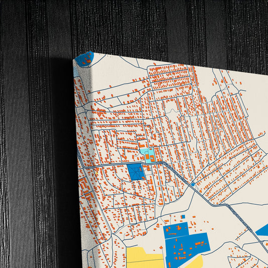 Покров Ukraine Colorful City Map Canvas Print Detail