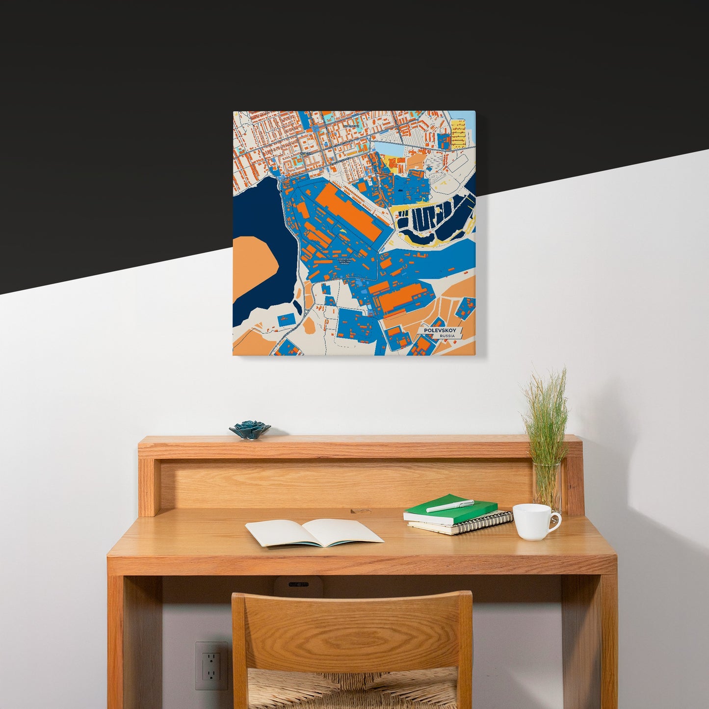 Полевской Russia Colorful City Map Canvas Print Scene