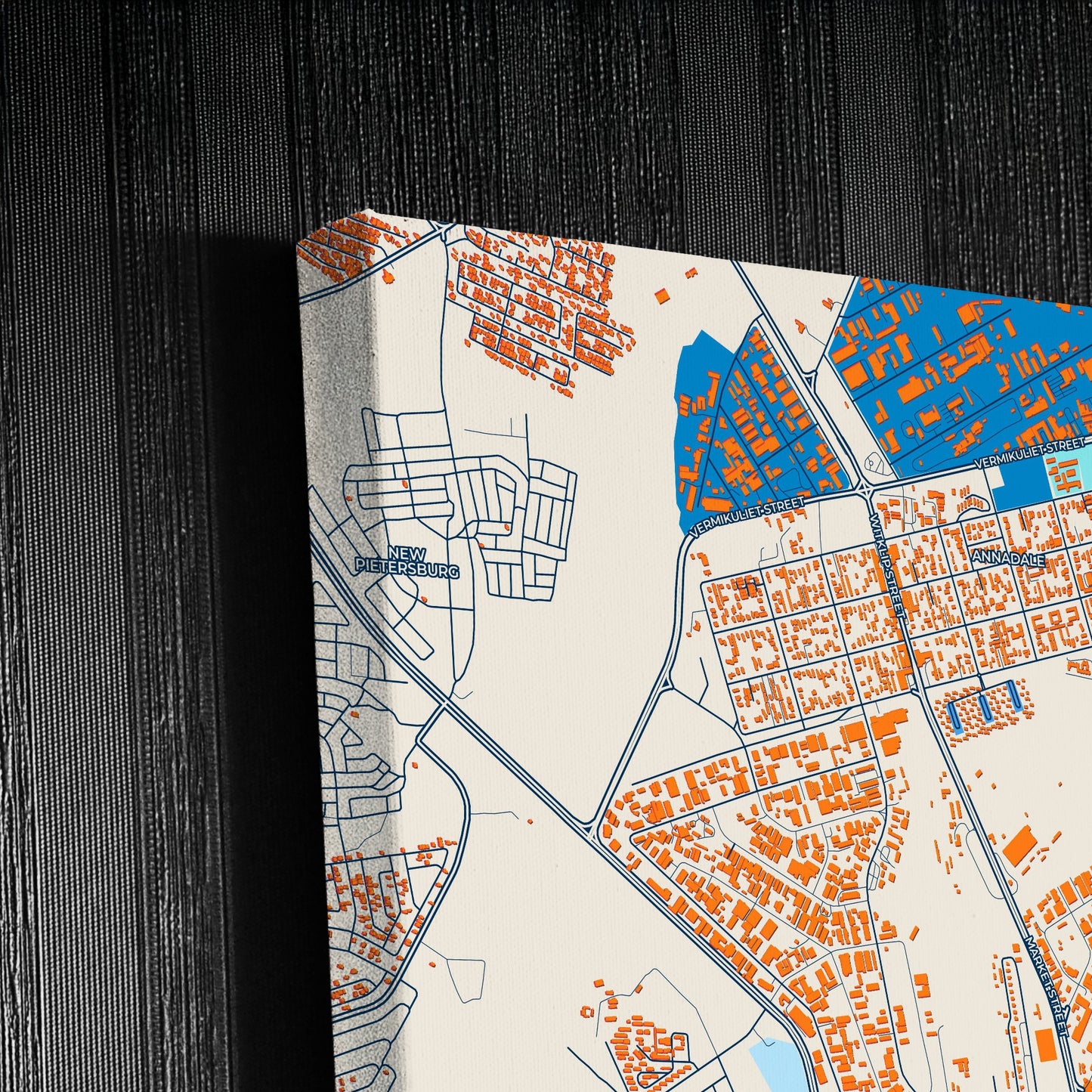 Polokwane South Africa Colorful City Map Canvas Print Detail