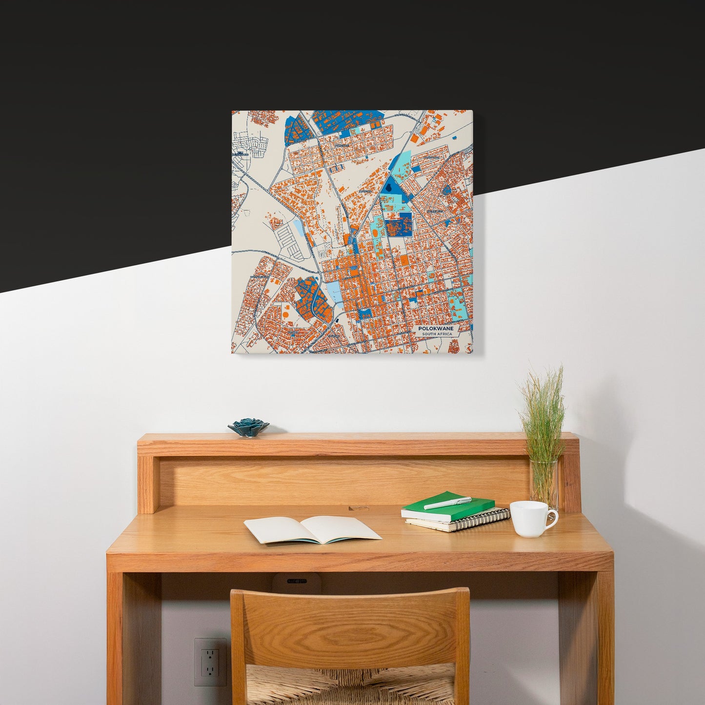 Polokwane South Africa Colorful City Map Canvas Print Scene