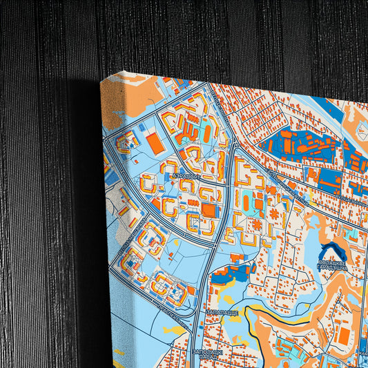 Полоцк Belarus Colorful City Map Canvas Print Detail