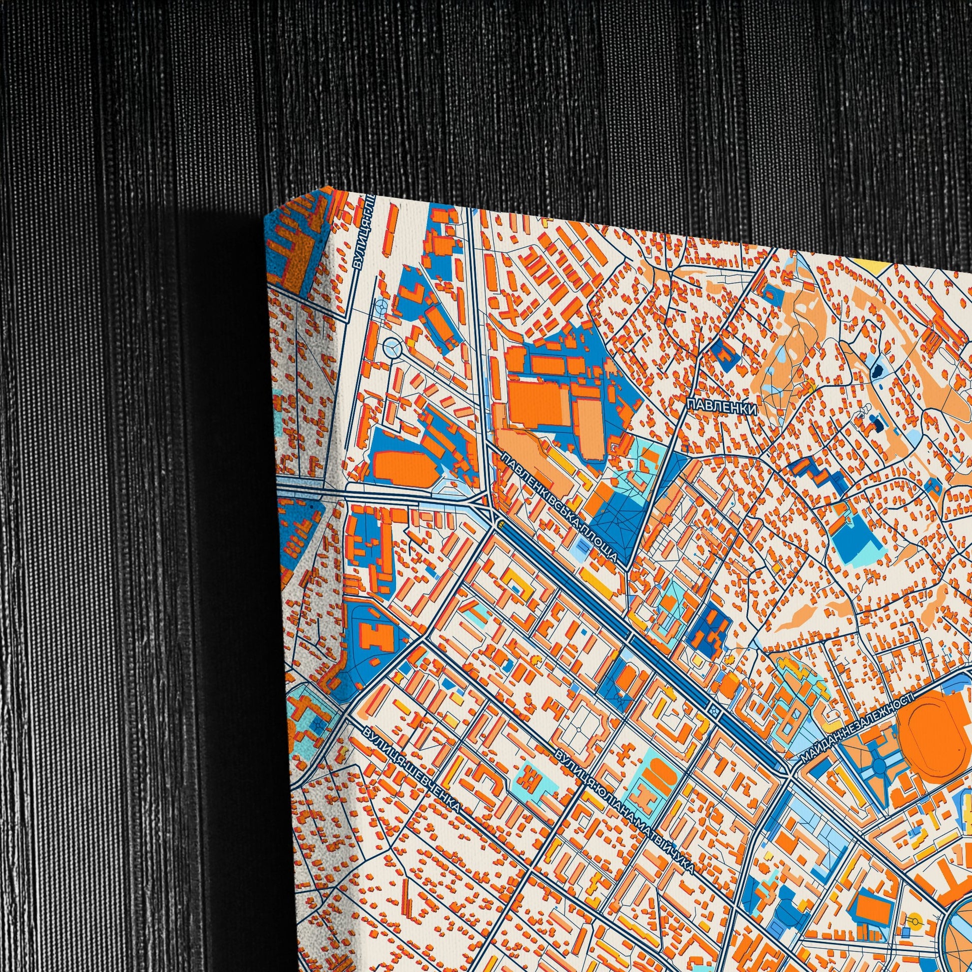 Полтава Ukraine Colorful City Map Canvas Print Detail