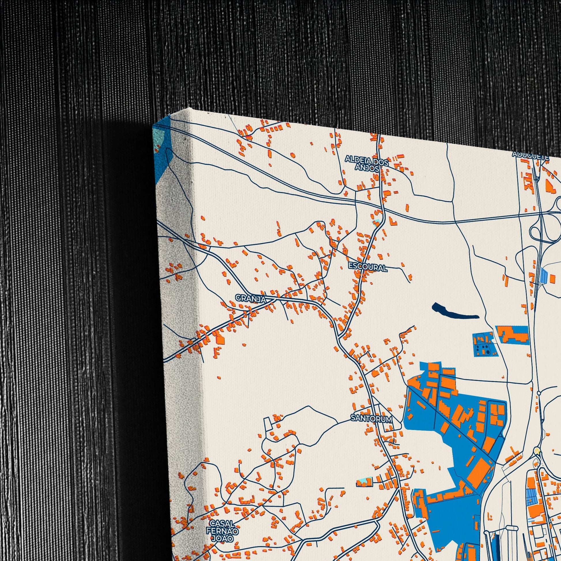 Pombal Portugal Colorful City Map Canvas Print Detail