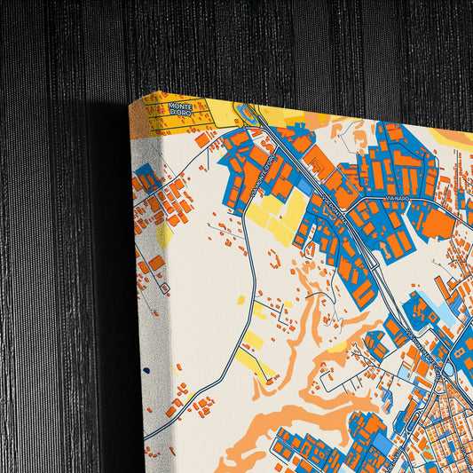 Pomezia Italy Colorful City Map Canvas Print Detail