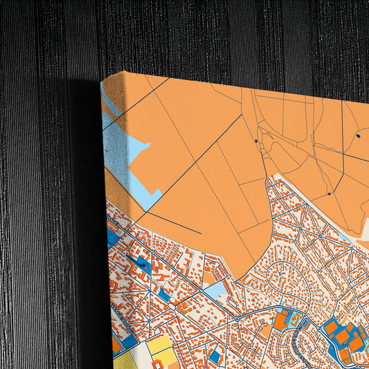 Pontault-Combault France Colorful City Map Canvas Print Detail