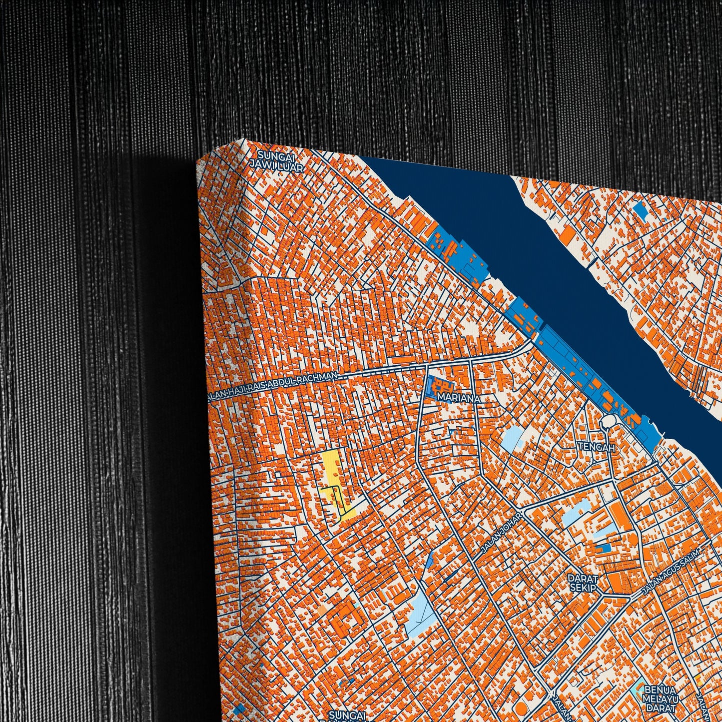 Pontianak Indonesia Colorful City Map Canvas Print Detail