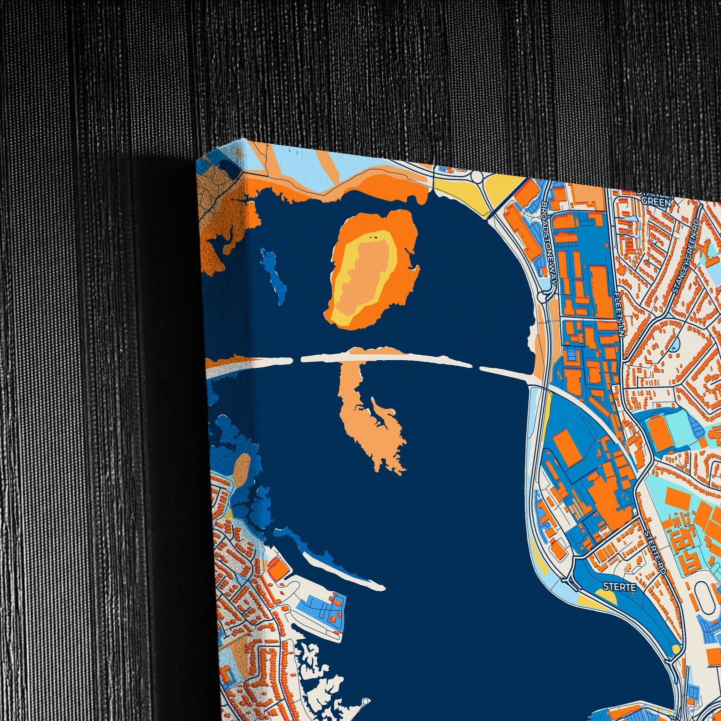 Poole England Colorful City Map Canvas Print Detail