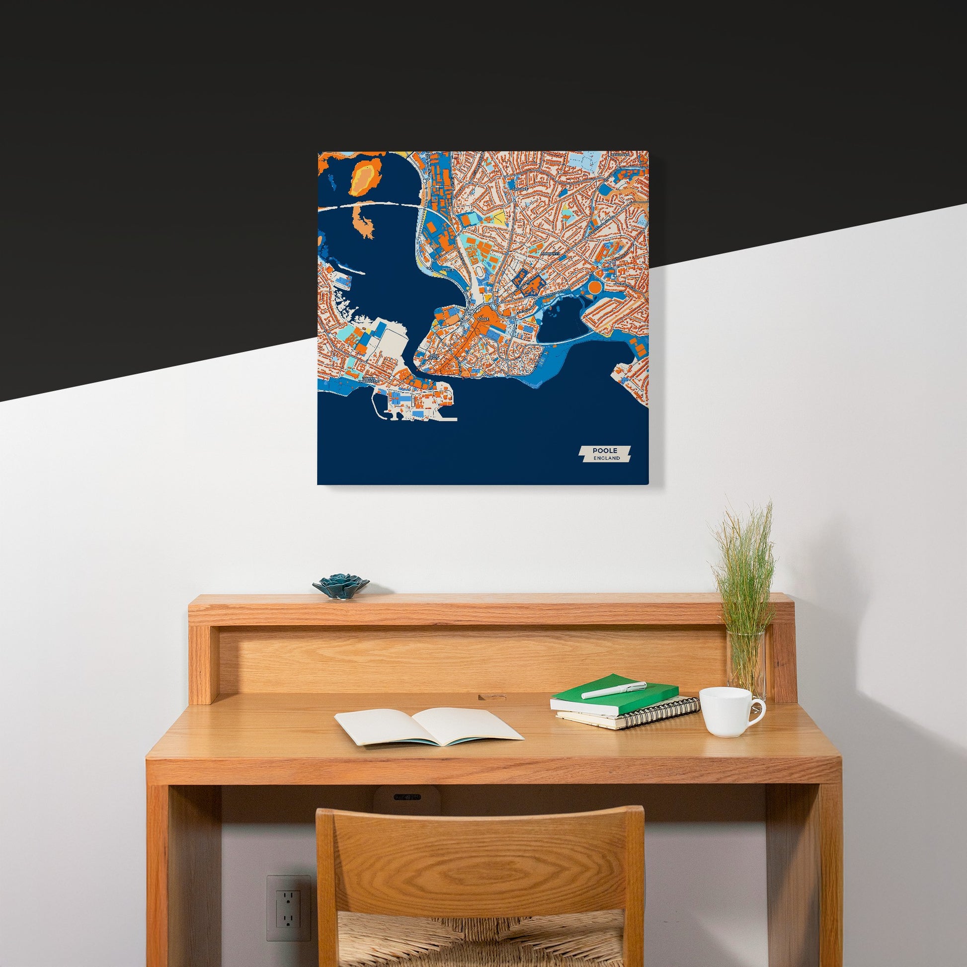 Poole England Colorful City Map Canvas Print Scene