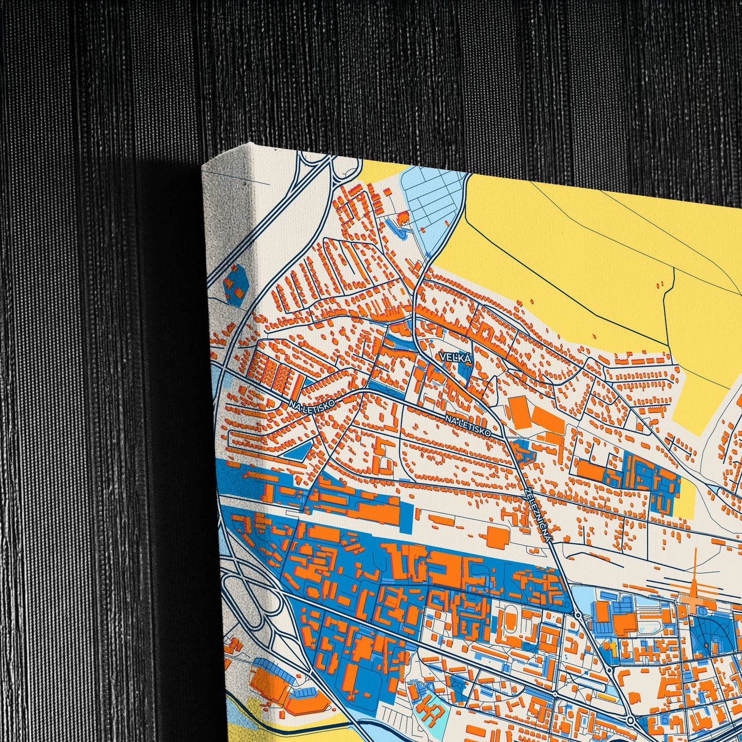Poprad Slovakia Colorful City Map Canvas Print Detail