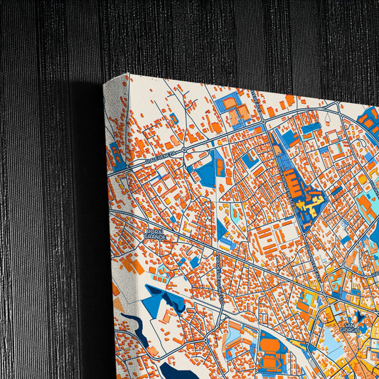 Pordenone Italy Colorful City Map Canvas Print Detail