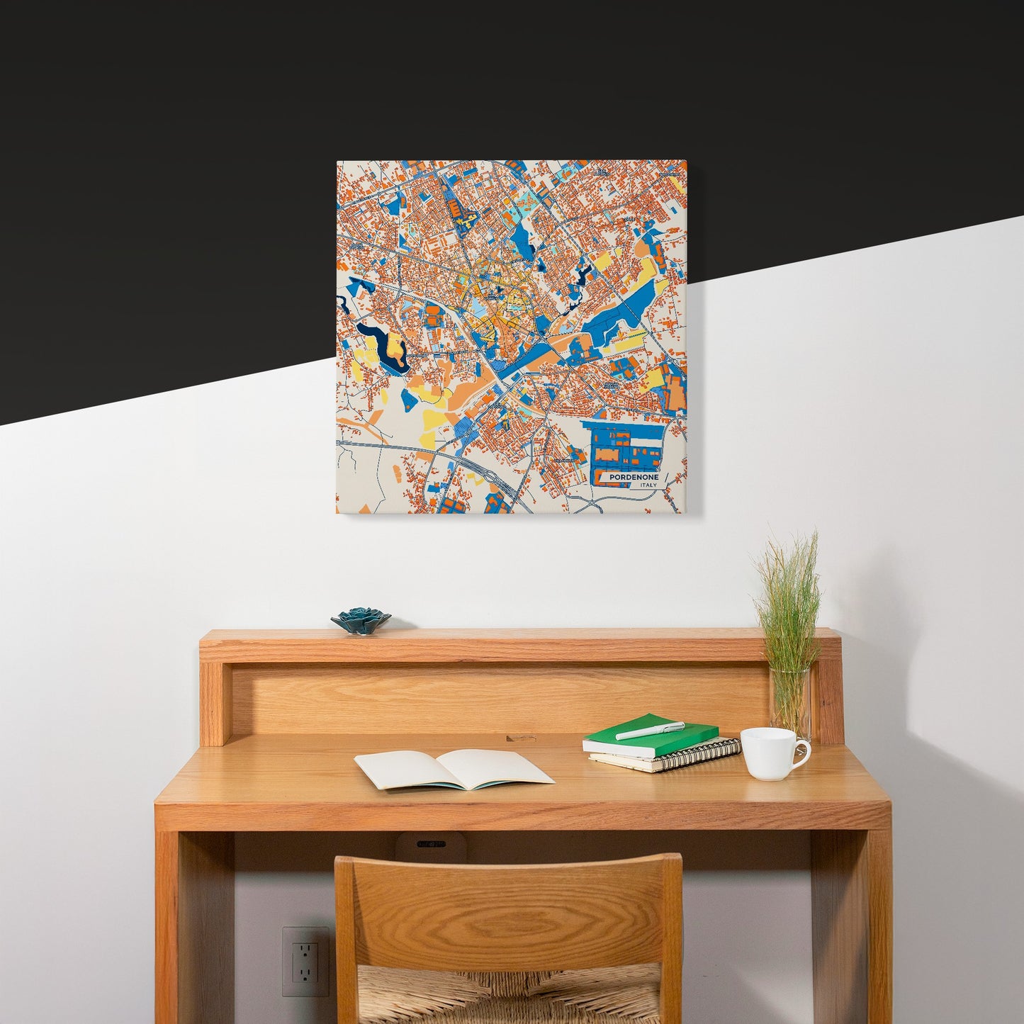 Pordenone Italy Colorful City Map Canvas Print Scene