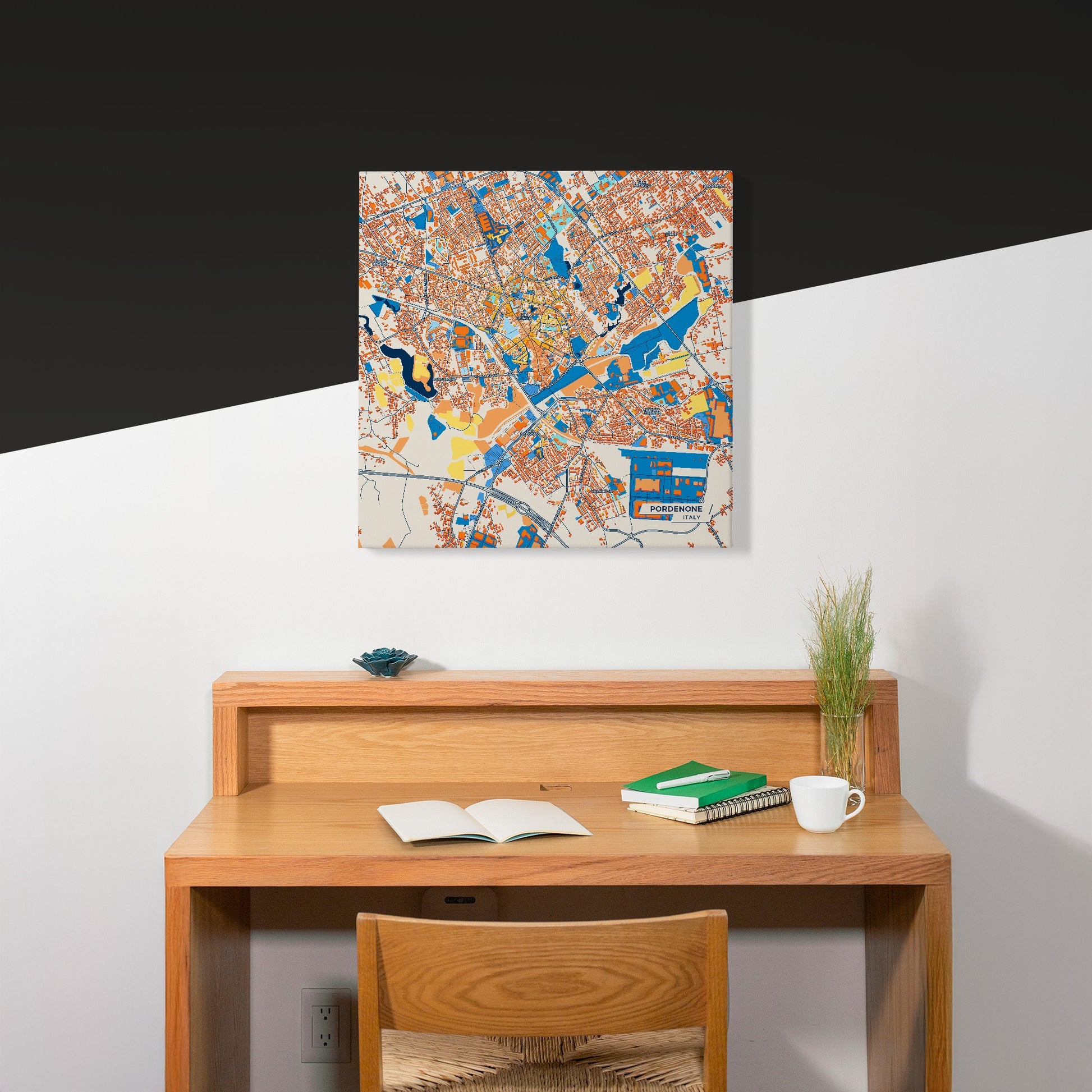 Pordenone Italy Colorful City Map Canvas Print Scene