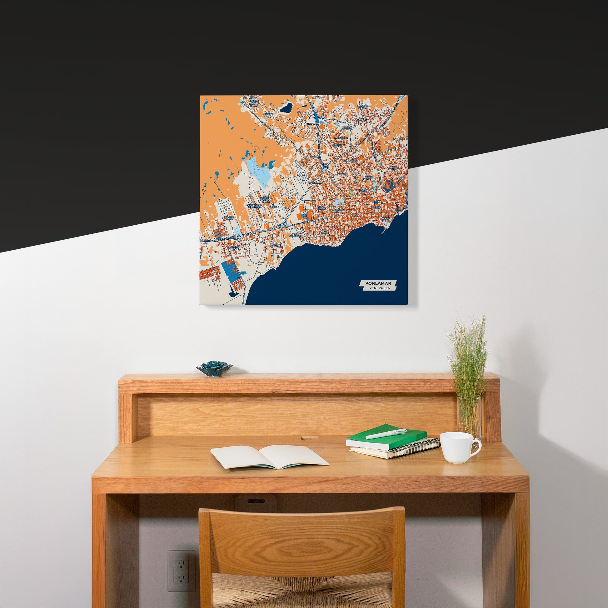 Porlamar Venezuela Colorful City Map Canvas Print Scene