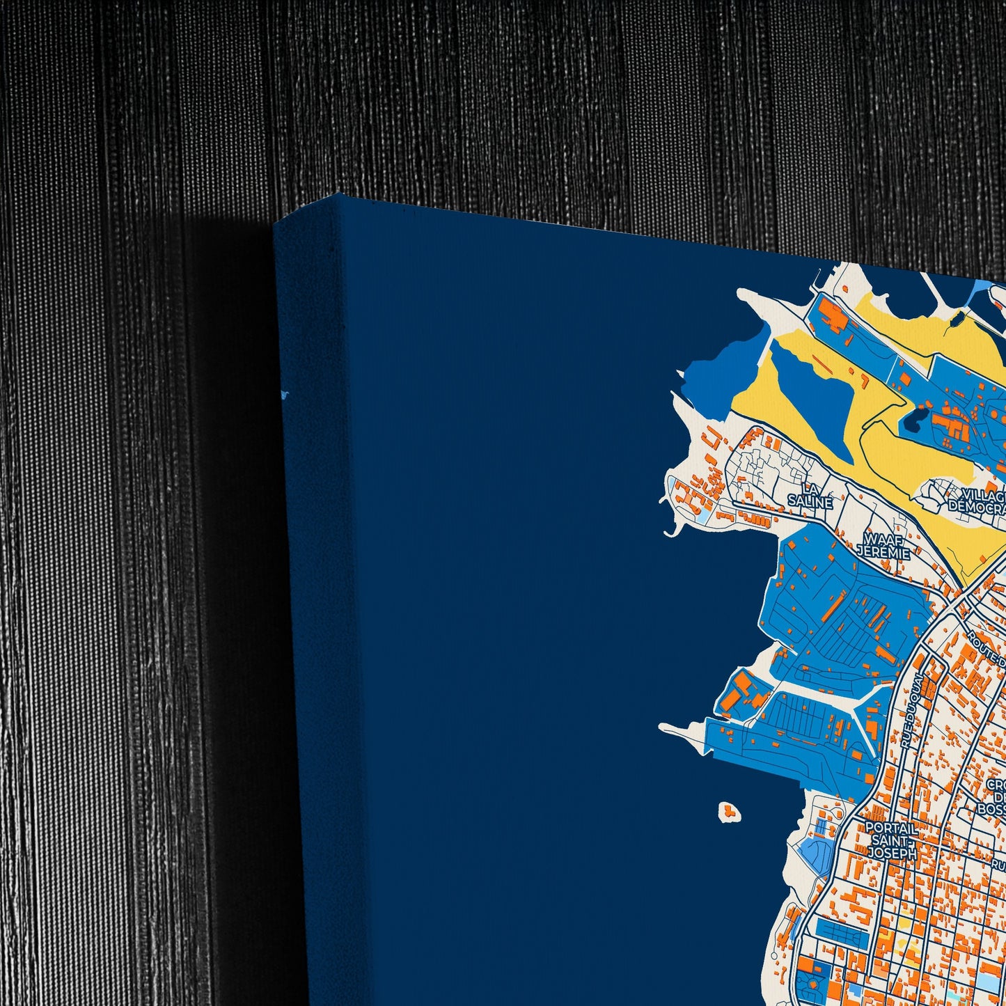 Port-Au-Prince Haiti Colorful City Map Canvas Print Detail