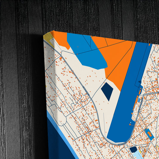 Port-Gentil Gabon Colorful City Map Canvas Print Detail