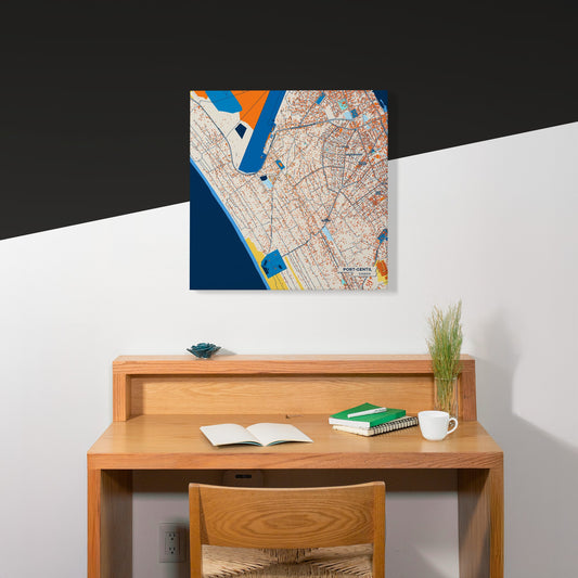 Port-Gentil Gabon Colorful City Map Canvas Print Scene