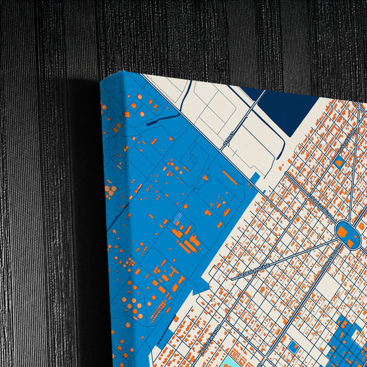 Port Arthur Texas Colorful City Map Canvas Print Detail