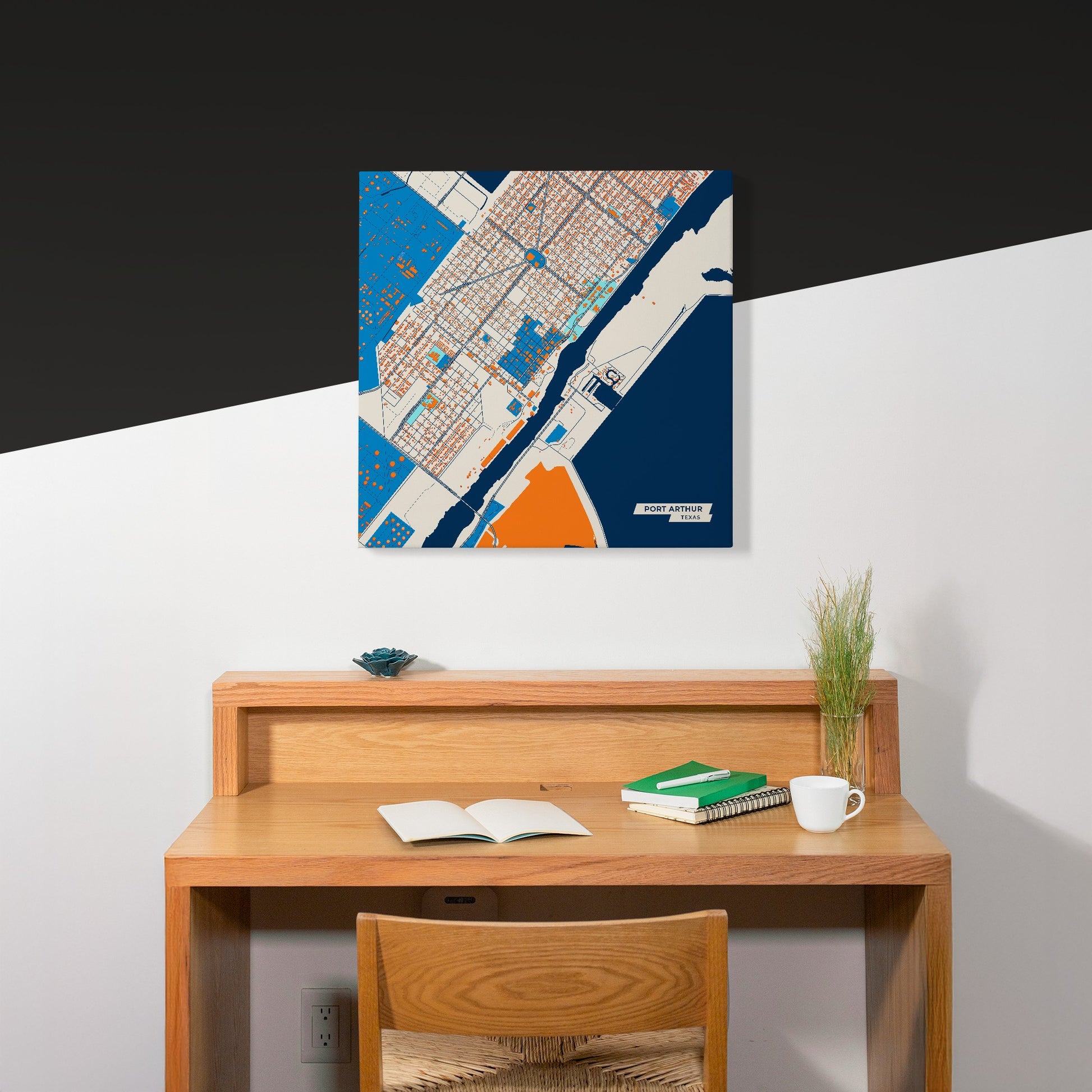 Port Arthur Texas Colorful City Map Canvas Print Scene