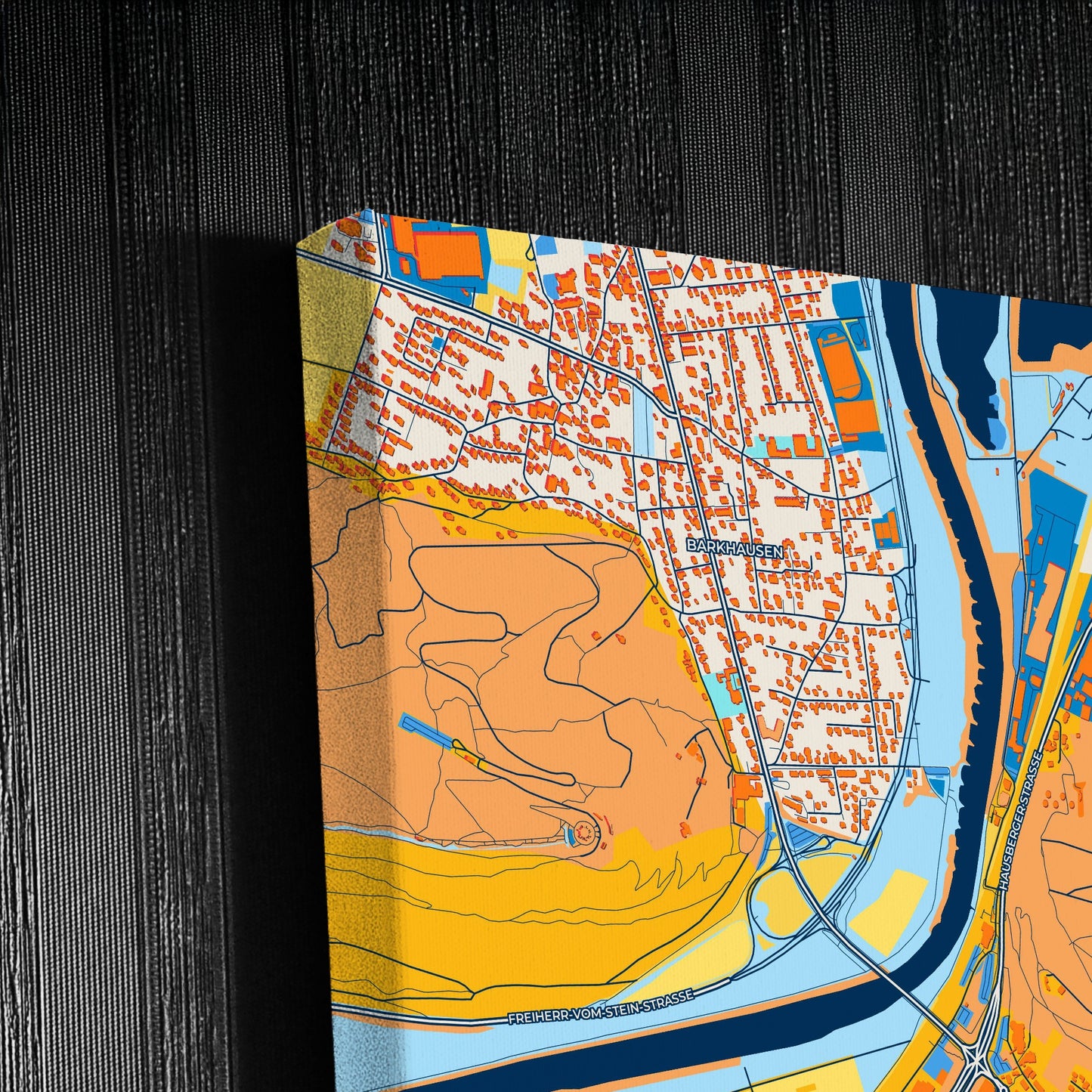 Porta Westfalica Germany Colorful City Map Canvas Print Detail