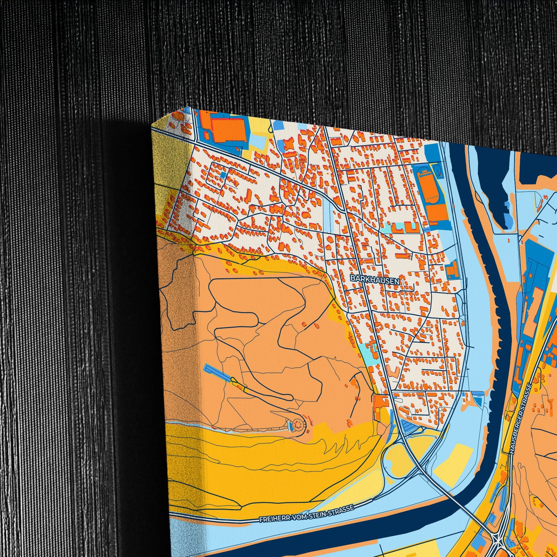 Porta Westfalica Germany Colorful City Map Canvas Print Detail