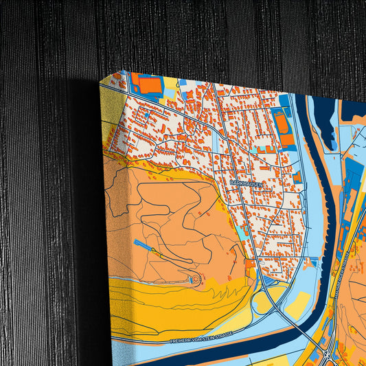 Porta Westfalica Germany Colorful City Map Canvas Print Detail