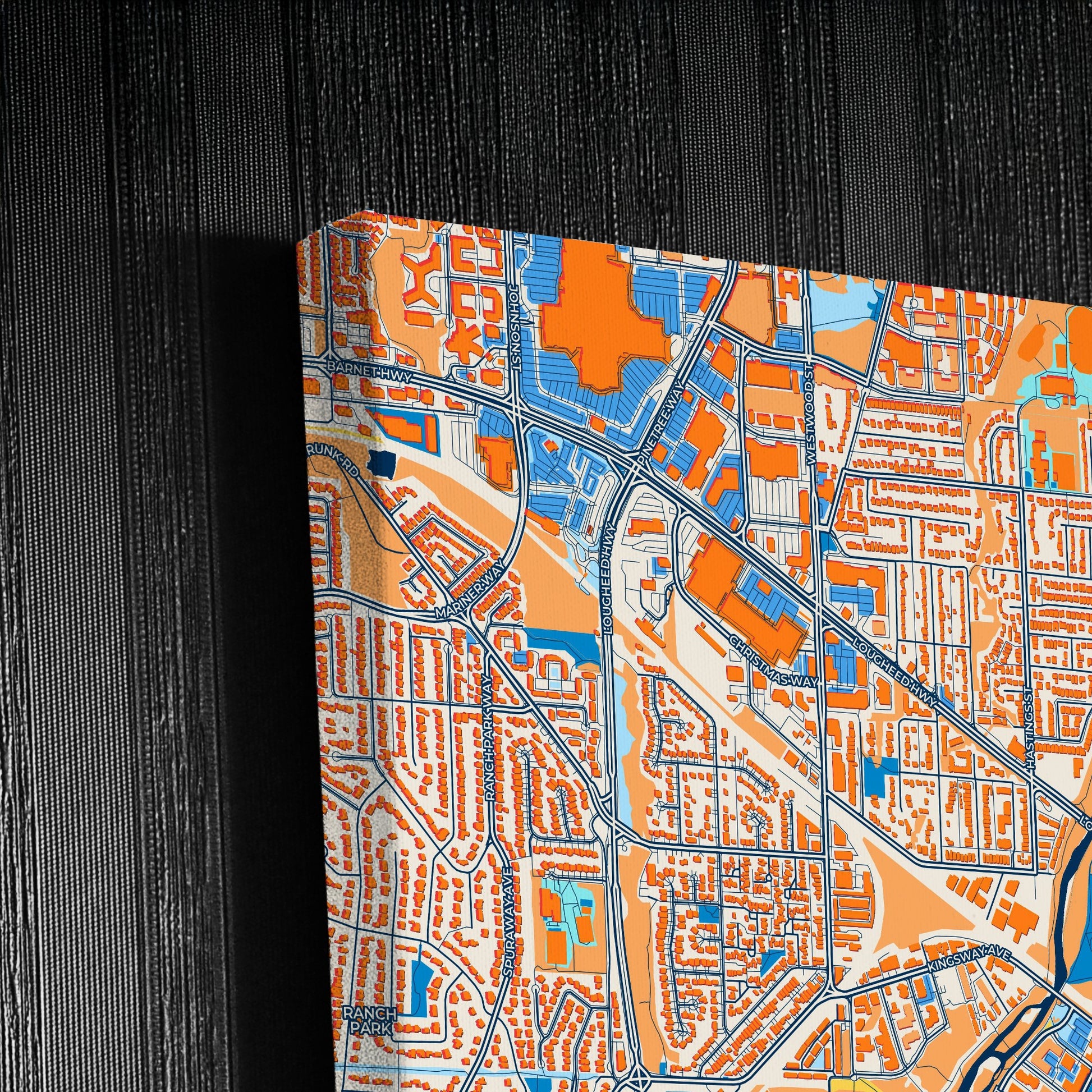 Port Coquitlam Canada Colorful City Map Canvas Print Detail