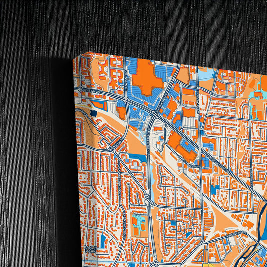 Port Coquitlam Canada Colorful City Map Canvas Print Detail