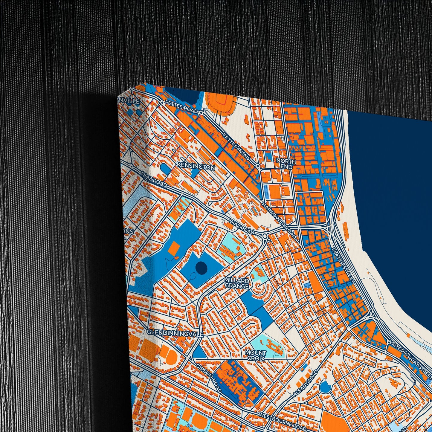 Port Elizabeth South Africa Colorful City Map Canvas Print Detail