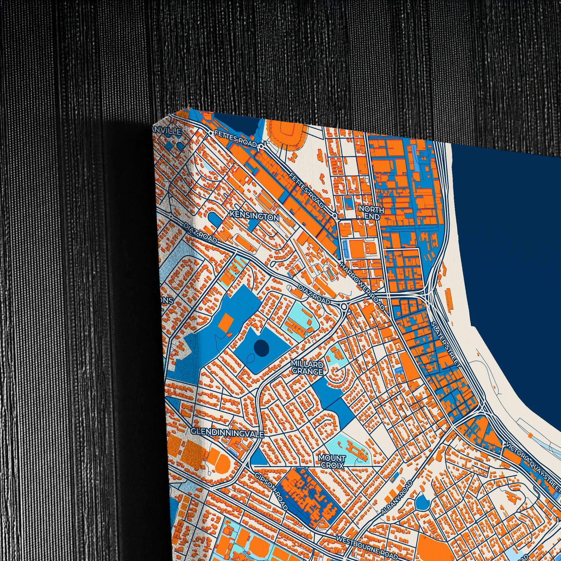 Port Elizabeth South Africa Colorful City Map Canvas Print Detail