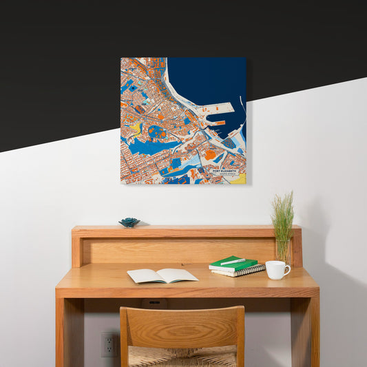 Port Elizabeth South Africa Colorful City Map Canvas Print Scene