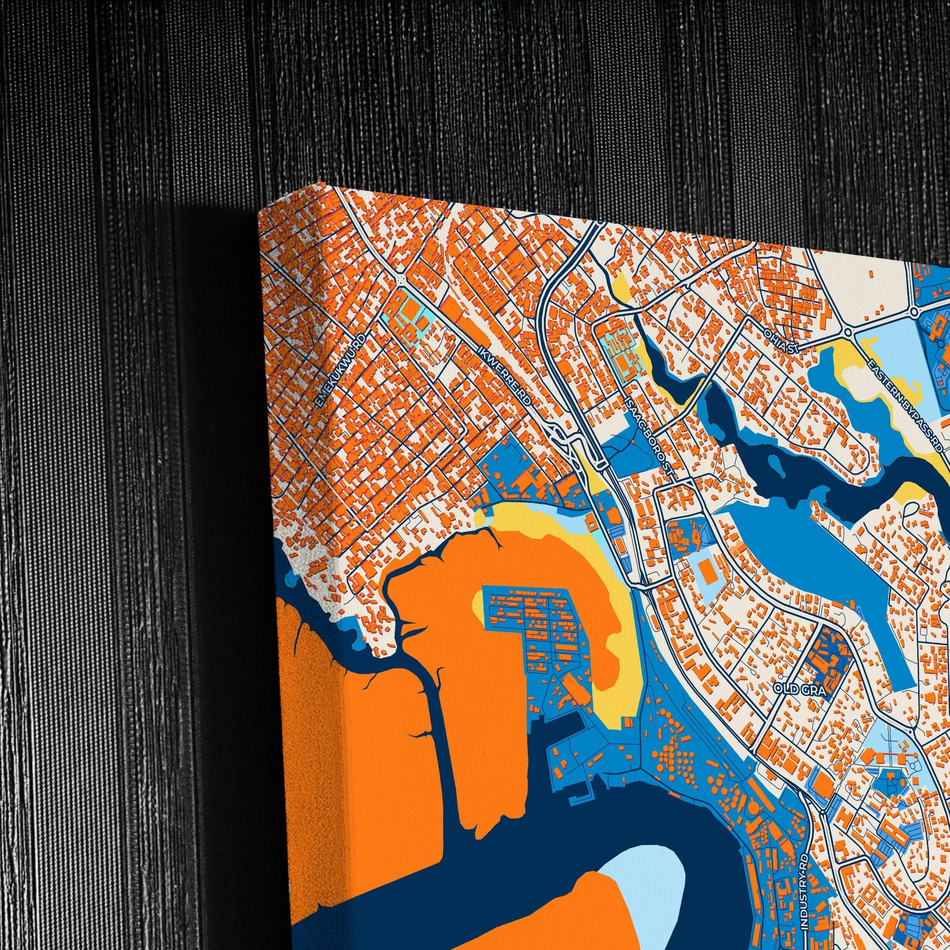 Port Harcourt Nigeria Colorful City Map Canvas Print Detail