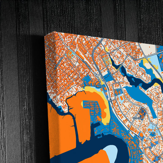 Port Harcourt Nigeria Colorful City Map Canvas Print Detail