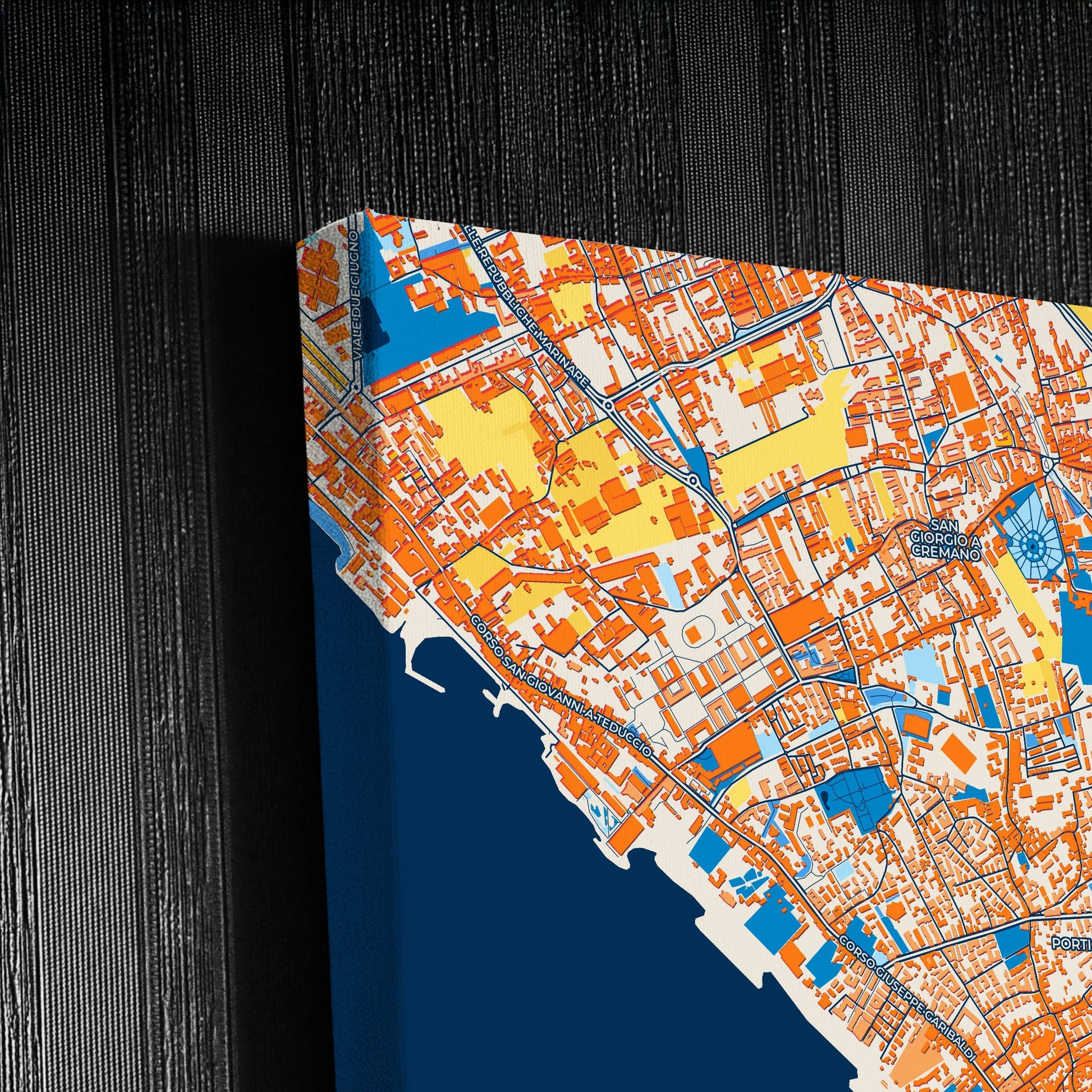 Portici Italy Colorful City Map Canvas Print Detail