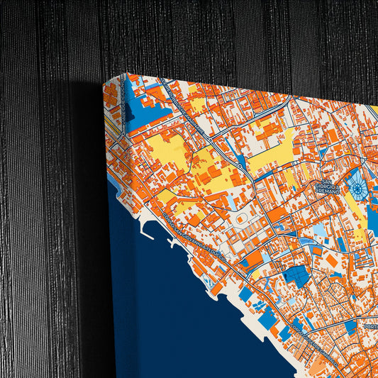 Portici Italy Colorful City Map Canvas Print Detail