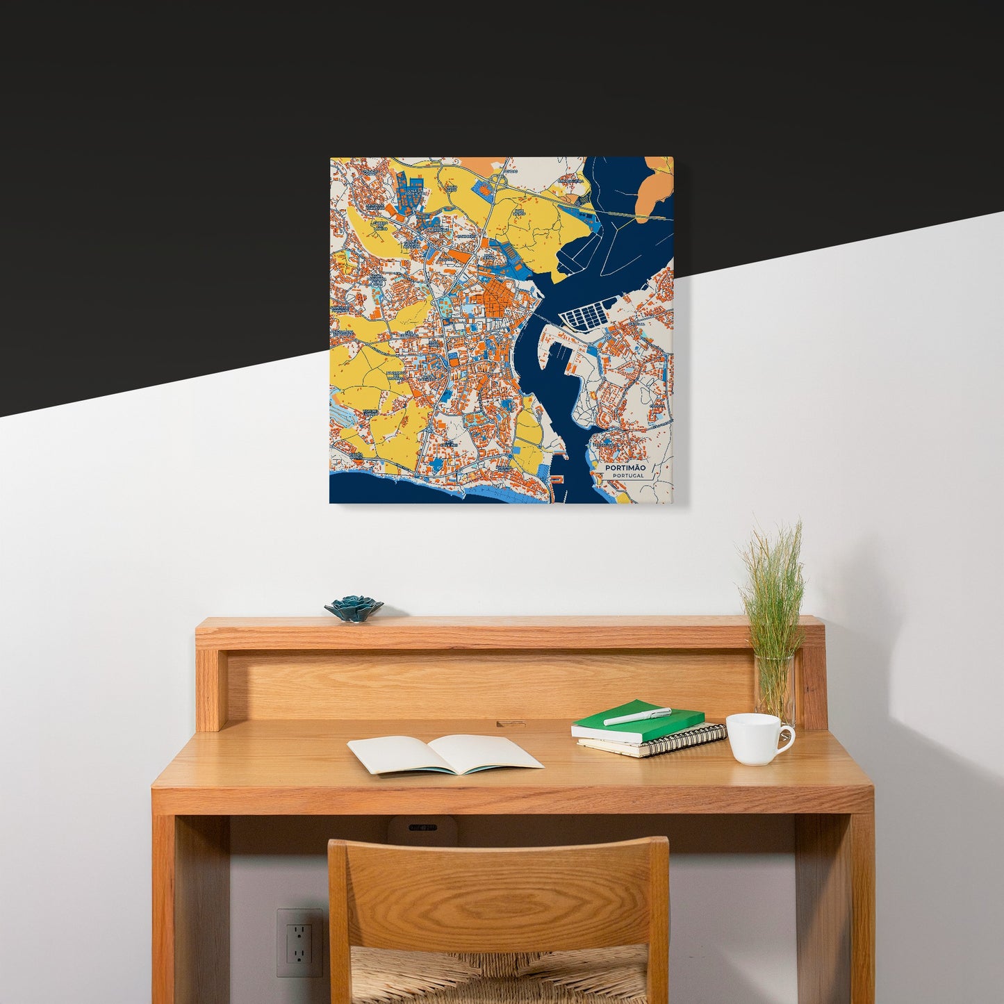 Portimão Portugal Colorful City Map Canvas Print Scene