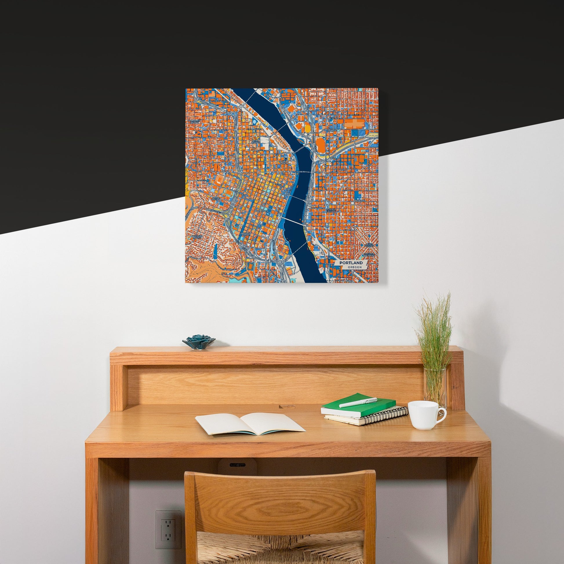 Portland Oregon Colorful City Map Canvas Print Scene