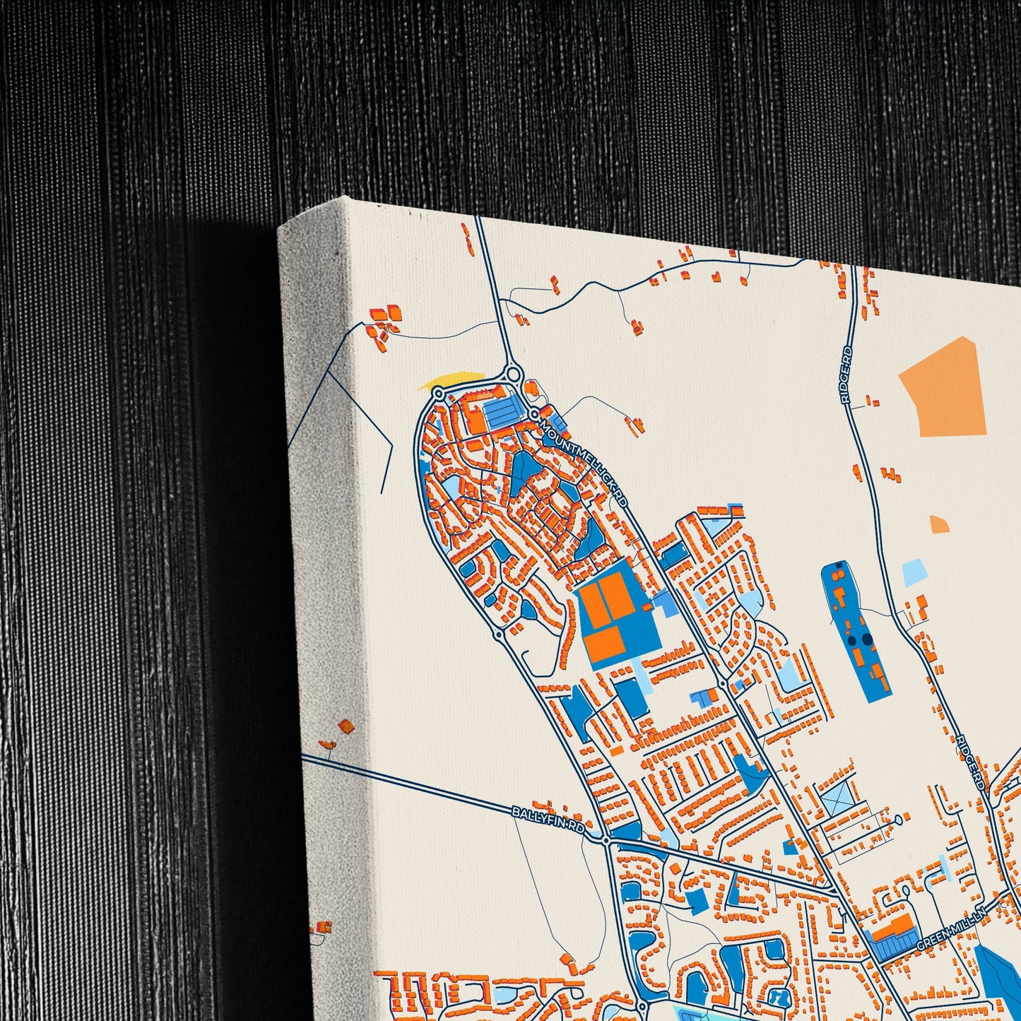 Port Laoise Ireland Colorful City Map Canvas Print Detail