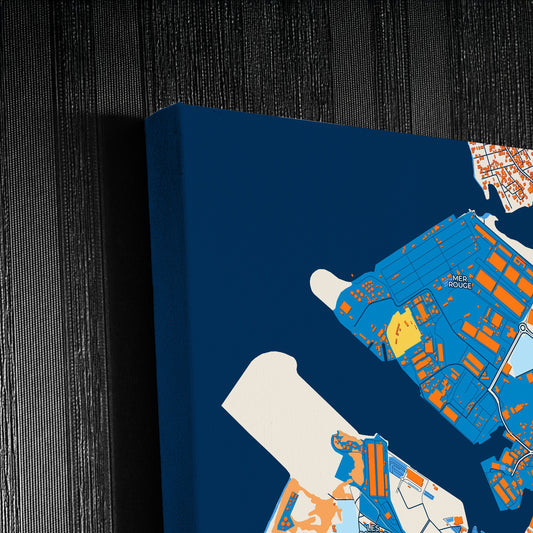 Port Louis Mauritius Colorful City Map Canvas Print Detail