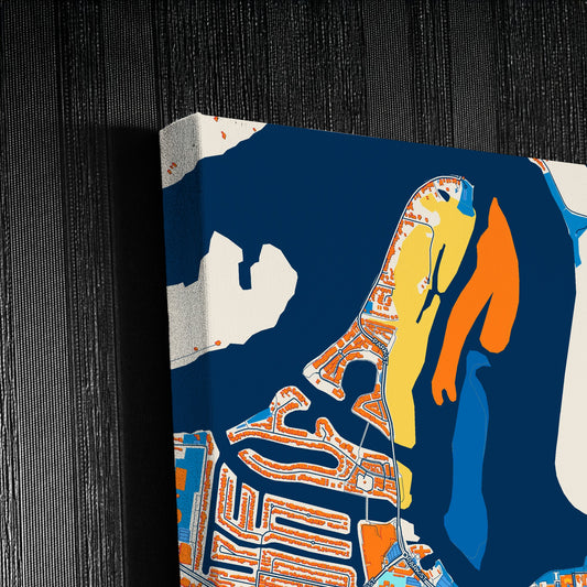 Port Macquarie Australia Colorful City Map Canvas Print Detail