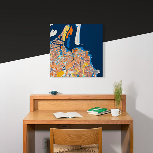 Port Macquarie Australia Colorful City Map Canvas Print Scene