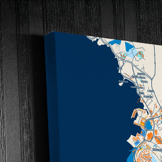 Port Moresby Papua New Guinea Colorful City Map Canvas Print Detail