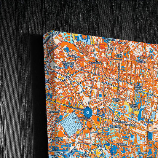 Porto Portugal Colorful City Map Canvas Print Detail