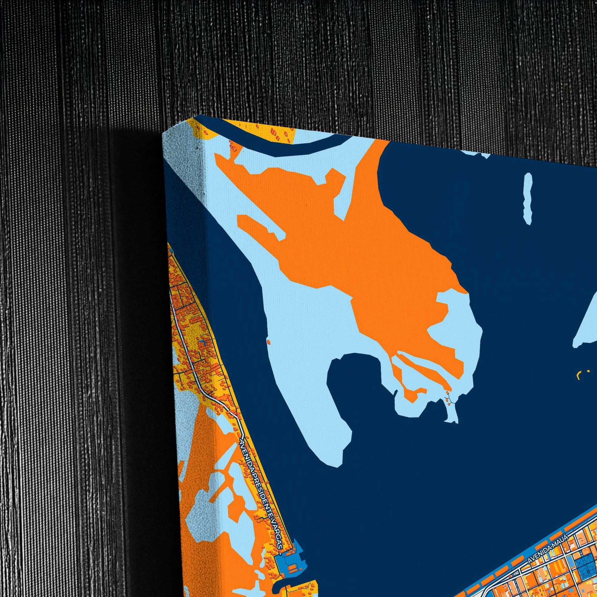 Porto Alegre Brazil Colorful City Map Canvas Print Detail