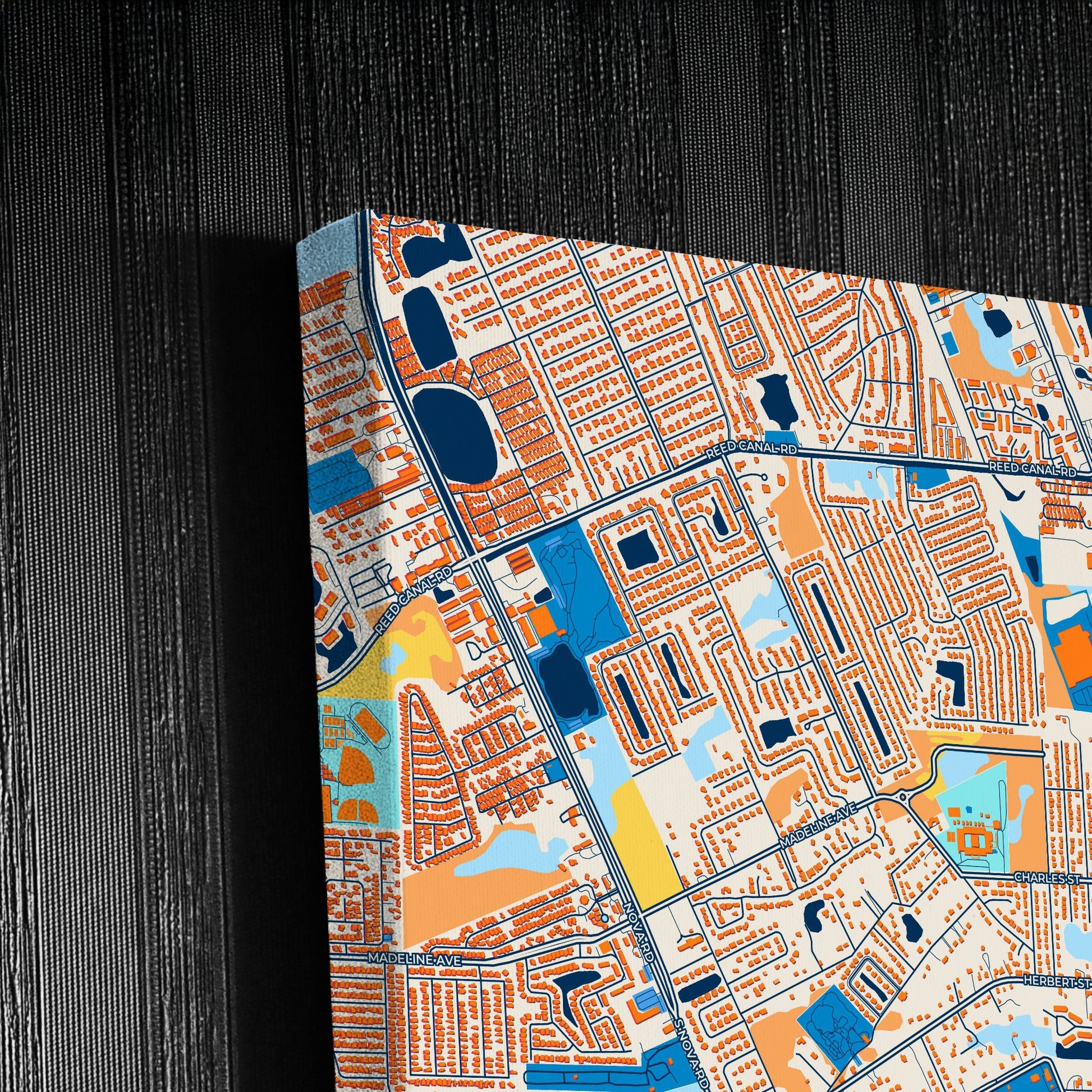 Port Orange Florida Colorful City Map Canvas Print Detail