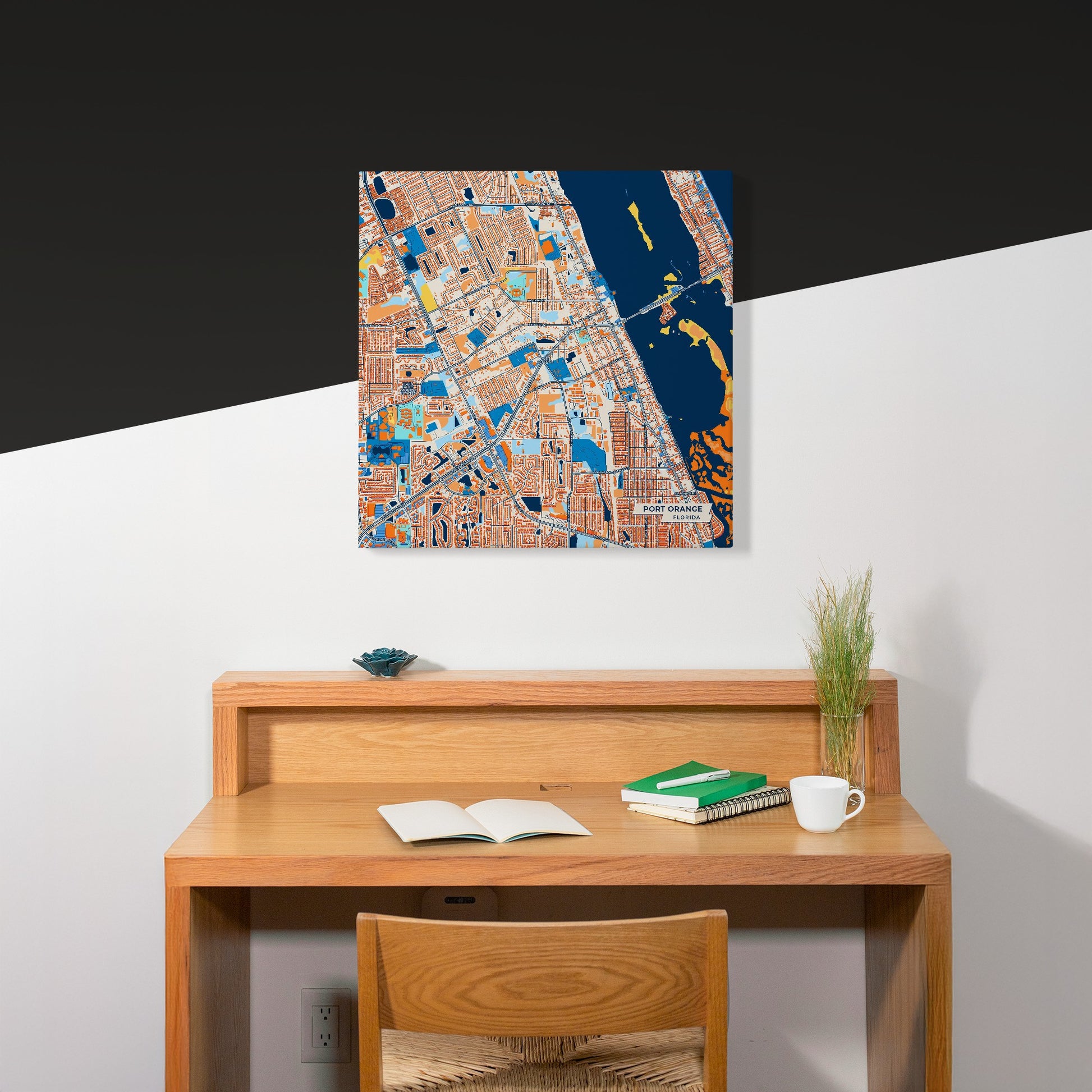 Port Orange Florida Colorful City Map Canvas Print Scene