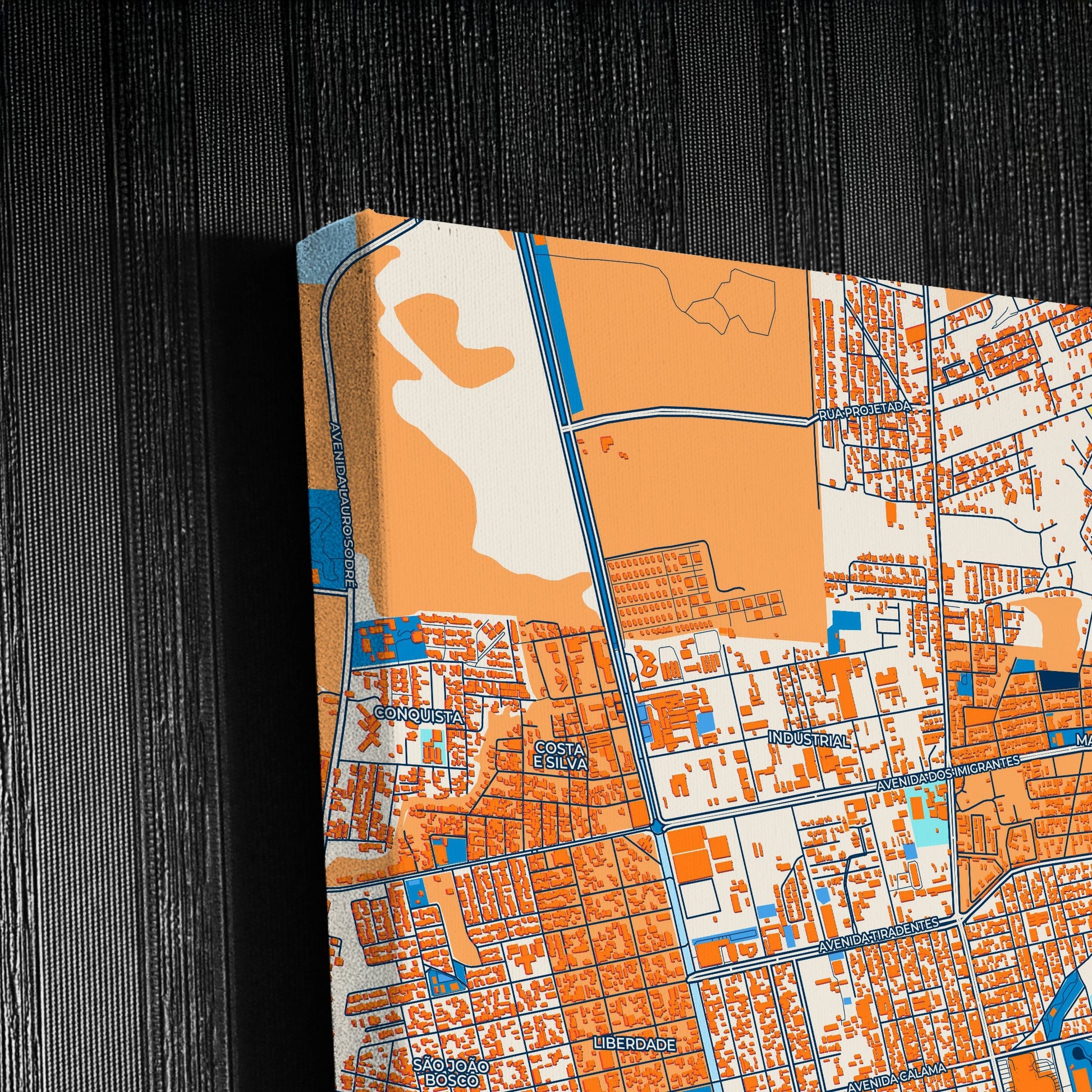 Porto Velho Brazil Colorful City Map Canvas Print Detail
